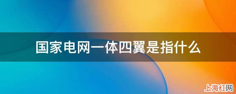 国家电网一体四翼是指什么