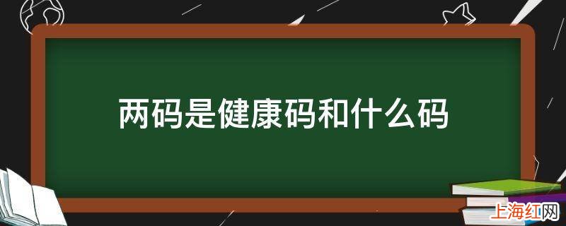 两码是健康码和什么码