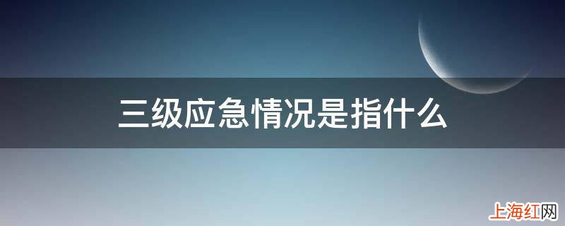 三级应急情况是指什么