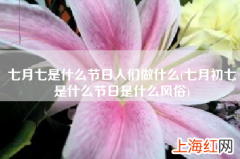 七月初七是什么节日是什么风俗 七月七是什么节日人们做什么