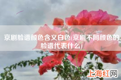 京剧不同颜色的脸谱代表什么 京剧脸谱颜色含义白色