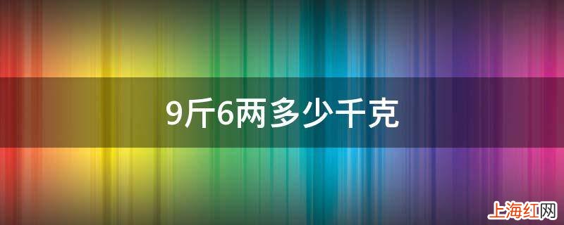 9斤6两多少千克