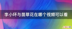 李小环与苗翠花在哪个视频可以看