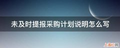 未及时提报采购计划说明怎么写