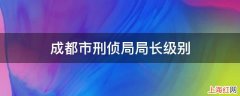 成都市刑侦局局长级别