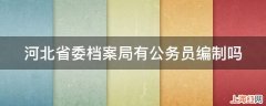 河北省委档案局有公务员编制吗