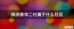 株洲泰华二村属于什么社区