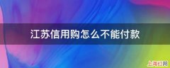 江苏信用购怎么不能付款