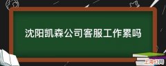 沈阳凯森公司客服工作累吗