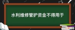 水利维修管护资金不得用于