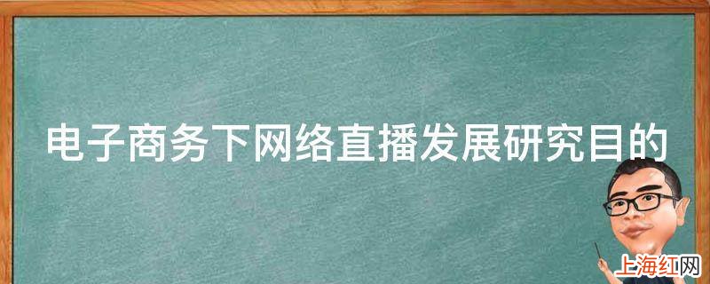 电子商务下网络直播发展研究目的