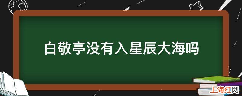 白敬亭没有入星辰大海吗