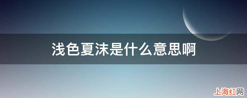 浅色夏沫是什么意思啊