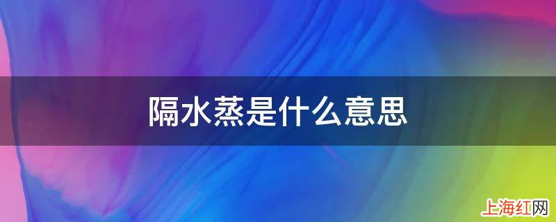 隔水蒸是什么意思