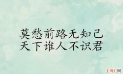 莫愁前路无知己天下谁人不识君什么意思