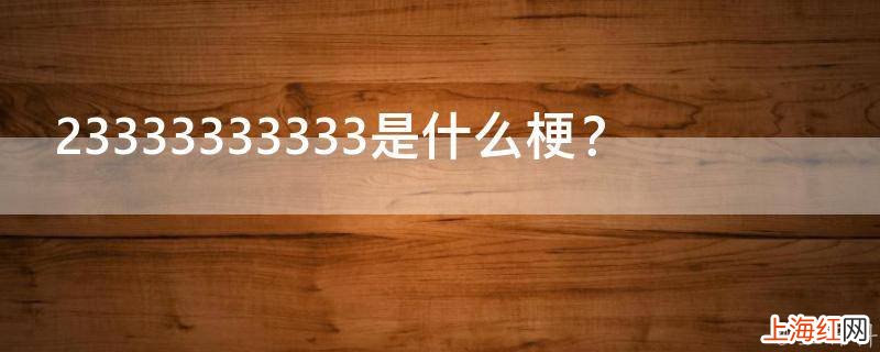 23333333333是什么梗？