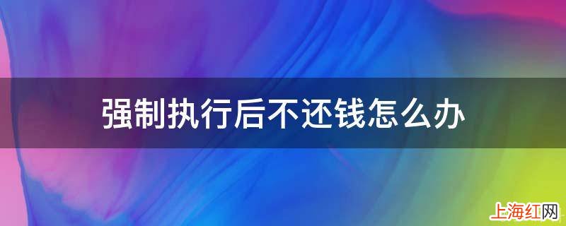 强制执行后不还钱怎么办