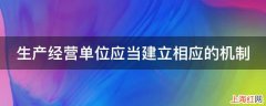 生产经营单位应当建立相应的机制还有什么