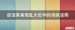 欲洁其身而乱大伦中的词类活用