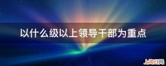 以什么级以上领导干部为重点