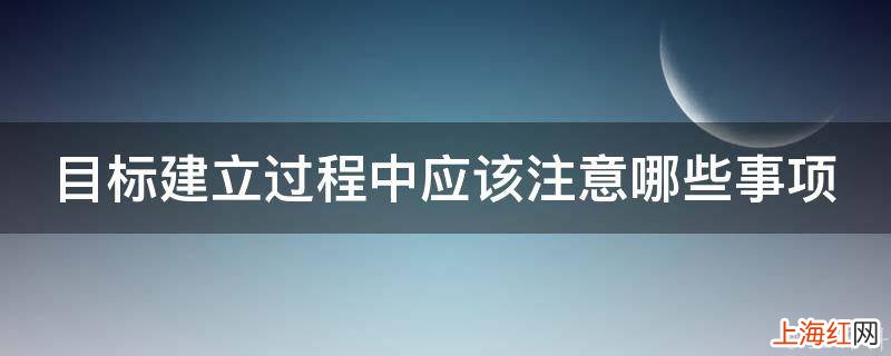 目标建立过程中应该注意哪些事项