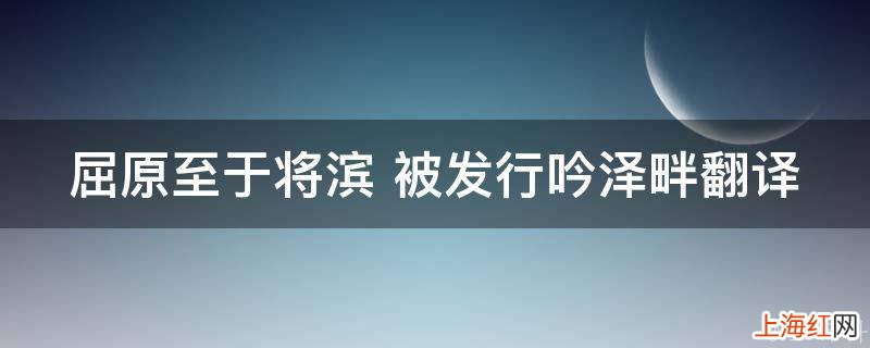 屈原至于将滨 被发行吟泽畔翻译