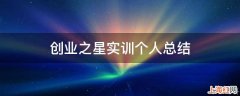 创业之星实训个人总结