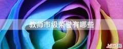 教师市级荣誉有哪些