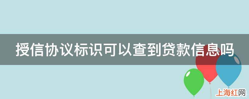 授信协议标识可以查到贷款信息吗