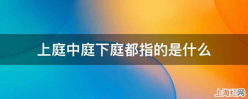 上庭中庭下庭都指的是什么