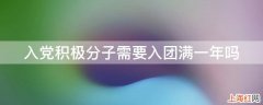 入党积极分子需要入团满一年吗