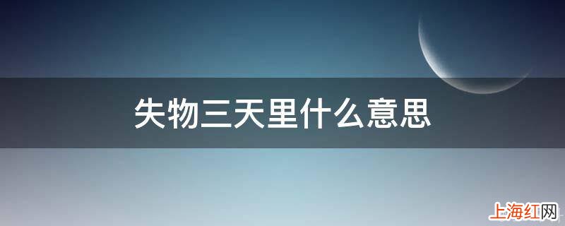 失物三天里什么意思