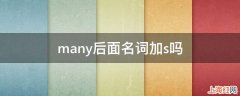 many后面名词加s吗