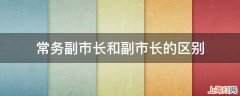 常务副市长和副市长的区别