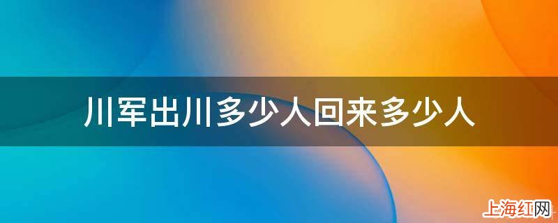 川军出川多少人回来多少人