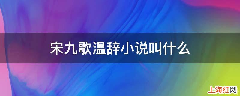 宋九歌温辞小说叫什么