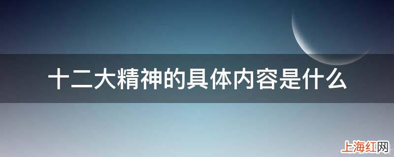 十二大精神的具体内容是什么