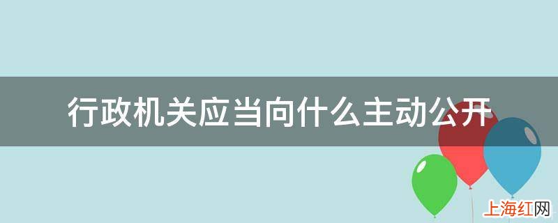 行政机关应当向什么主动公开