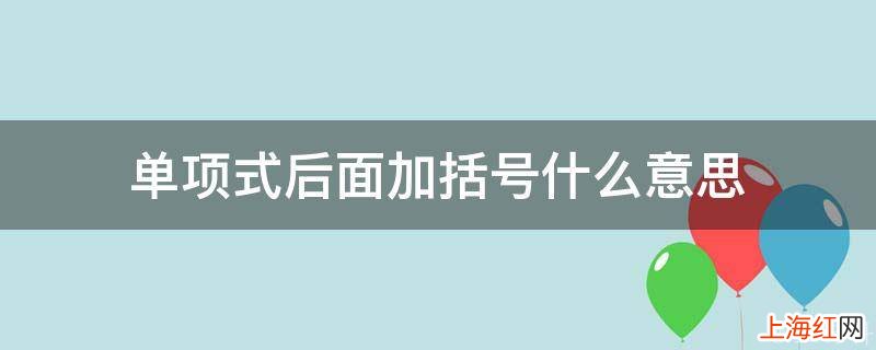 单项式后面加括号什么意思