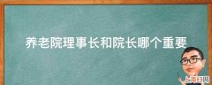 养老院理事长和院长哪个重要