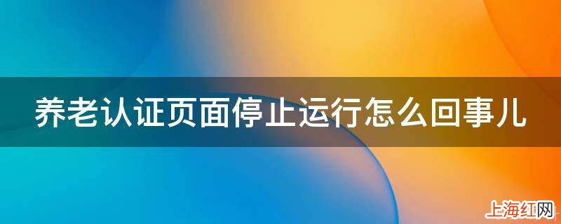 养老认证页面停止运行怎么回事儿