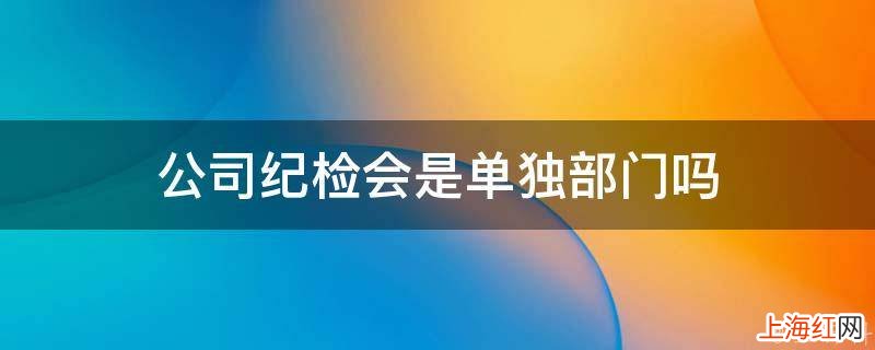 公司纪检会是单独部门吗