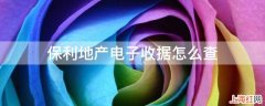 保利地产电子收据怎么查