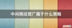 中间商经营广属于什么策略