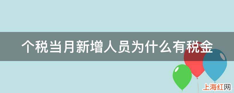 个税当月新增人员为什么有税金