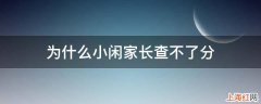 为什么小闲家长查不了分