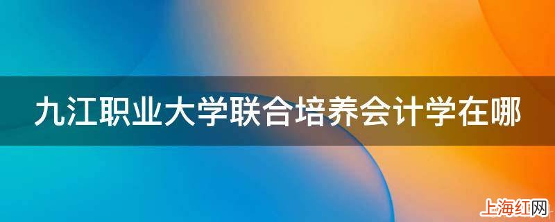 九江职业大学联合培养会计学在哪