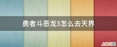 勇者斗恶龙3怎么去天界