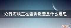 众行海峡正在查询缴费是什么意思