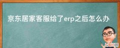 京东居家客服给了erp之后怎么办